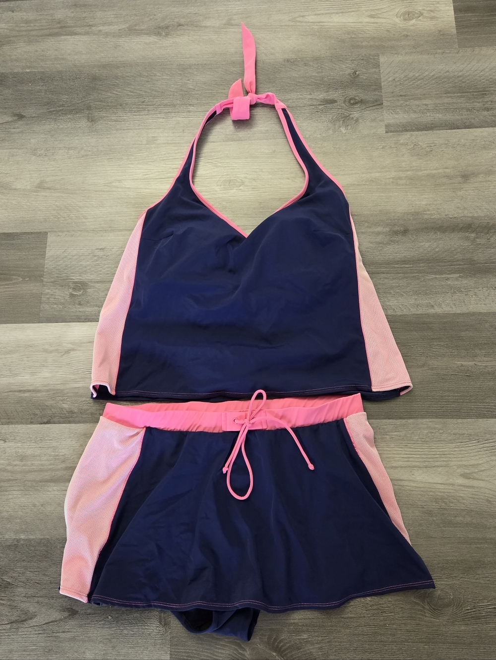 Cazimi Navy & Pink Two-Piece Swim Tankini Set Sz. 20W